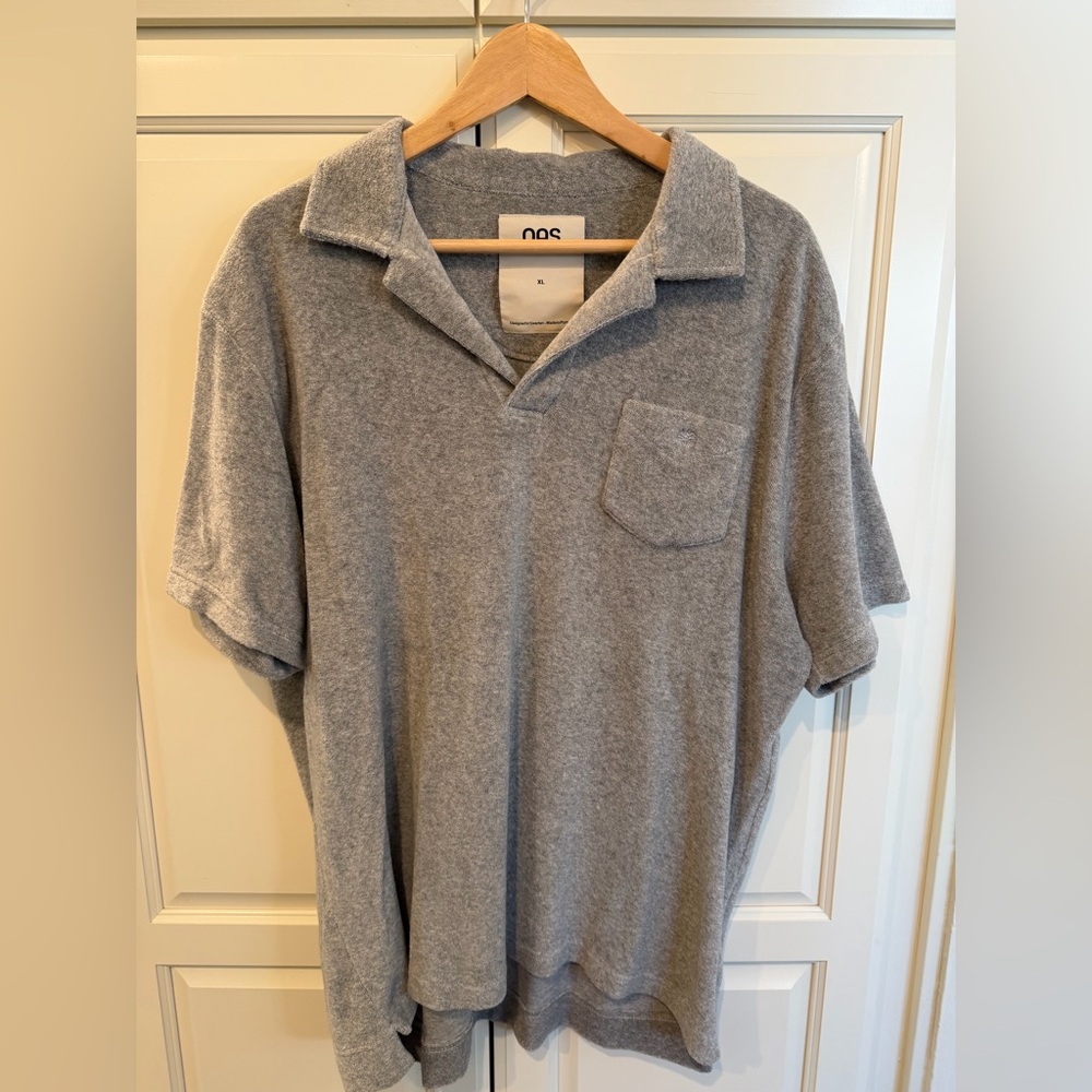 OAS Grey Melange Terry Polo - Picture 2 of 7